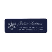 Snowflake Navy Blue Faux Silver Winter Holidays  (Vorne)