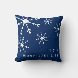 Snowflake Navy Blue Weihnachten Kissen