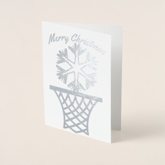 Snowflake Netball Frohe Weihnachten Folienkarte (Vorderseite)