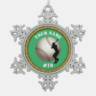 Snowflake Ornament Baseball - Name und Nummer hinz