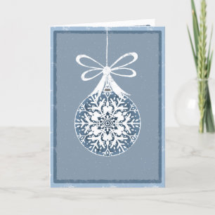 Snowflake Ornament Bow Weihnachtskarte Dankeskarte