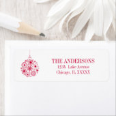 Snowflake Ornament Frohe Weihnachtsadresse Etikett (Insitu)