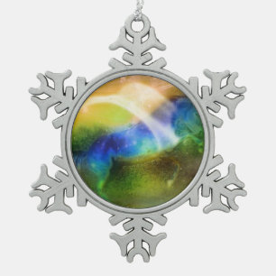 Snowflake Ornament Horse Planet Galaxy Erde Blau