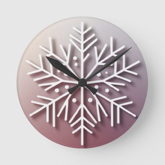 Snowflake Ornament Icon – Winter Holiday Design  Runde Wanduhr (Vorderseite)