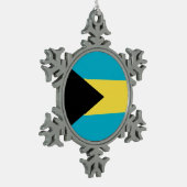 Snowflake-Ornament mit Bahamas-Flagge Schneeflocken Zinn-Ornament (Links)