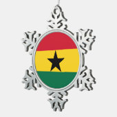 Snowflake-Ornament mit Ghana-Flagge Schneeflocken Zinn-Ornament (Rechts)