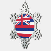 Snowflake-Ornament mit Hawaii-Flagge Schneeflocken Zinn-Ornament (Rechts)