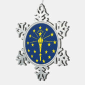 Snowflake-Ornament mit Indiana-Flagge Schneeflocken Zinn-Ornament (Rechts)