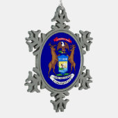 Snowflake Ornament mit Michigan Flag (Links)
