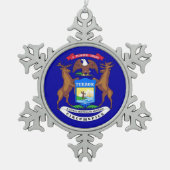Snowflake Ornament mit Michigan Flag (Vorderseite)