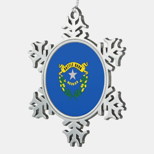 Snowflake Ornament mit Nevada Flag (Rechts)