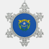 Snowflake Ornament mit Nevada Flag (Vorderseite)