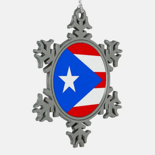 Snowflake Ornament mit Puerto Rico Flag (Links)