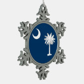 Snowflake-Ornament mit South Carolina-Flagge Schneeflocken Zinn-Ornament (Links)
