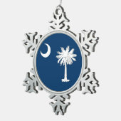 Snowflake-Ornament mit South Carolina-Flagge Schneeflocken Zinn-Ornament (Rechts)