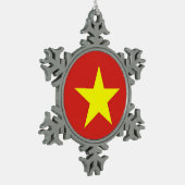 Snowflake-Ornament mit Vietnamflagge Schneeflocken Zinn-Ornament (Links)