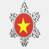 Snowflake-Ornament mit Vietnamflagge Schneeflocken Zinn-Ornament (Rechts)