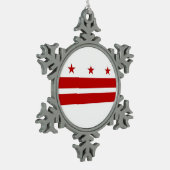 Snowflake-Ornament mit Washington DC-Flagge Schneeflocken Zinn-Ornament (Links)