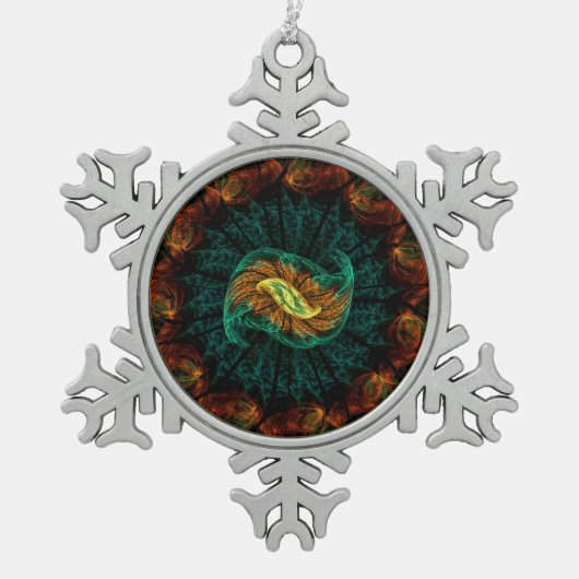 Snowflake-Ornament Schneeflocken Zinn-Ornament (Vorderseite)