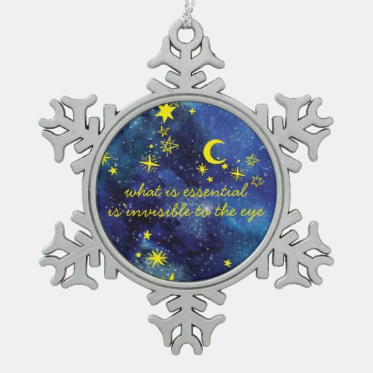Snowflake Ornament STARTET der kleine Prinz QUOTE (Vorderseite)