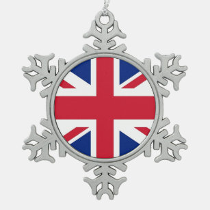 Snowflake-Ornament unter der Flagge des Vereinigte Schneeflocken Zinn-Ornament