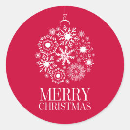 Snowflake Ornament Urlaub Frohe Weihnachtsaufklebe Runder Aufkleber