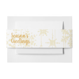 Snowflake Ornaments Gold Einladungsbanderole