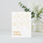 Snowflake Ornaments Gold Postkarte (Stehend Vorderseite)