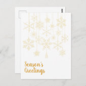 Snowflake Ornaments Gold Postkarte (Vorne/Hinten)