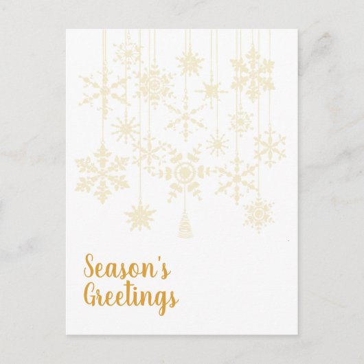 Snowflake Ornaments Gold Postkarte (Vorderseite)