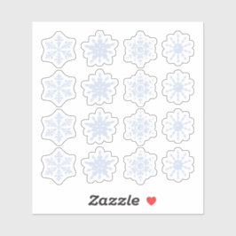Snowflake Ornaments Ice Blue Aufkleber