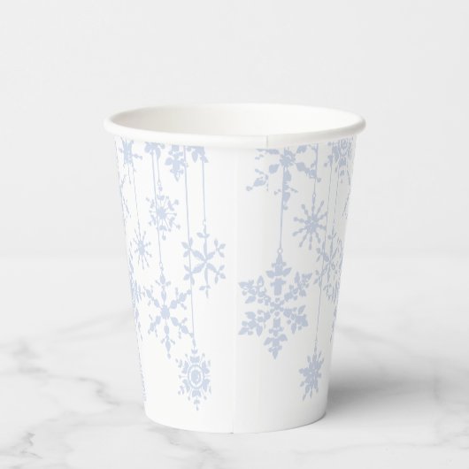 Snowflake Ornaments Ice Blue Pappbecher (Rechts)
