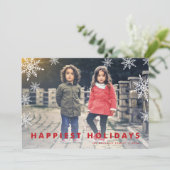 Snowflake Overlay | FOTO Feiertagskarte (Stehend Vorderseite)