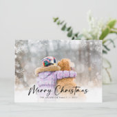 Snowflake Overlay Foto Weihnachten (Stehend Vorderseite)