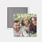 Snowflake Overlay Frohe Weihnachtsfeiertage Foto Magnet (Vorderseite/Rückseite)