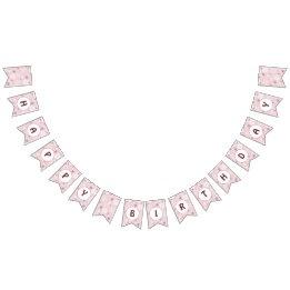 Snowflake Pale Pink Happy Geburtstag Wimpelkette