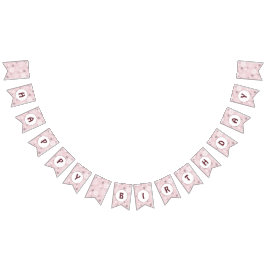 Snowflake Pale Pink Happy Geburtstag Wimpelkette