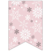 Snowflake Pale Pink Happy Geburtstag Wimpelkette (Erste Fahne)