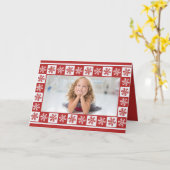 Snowflake Patches Foto Weihnachtskarte Karte (Gelbe Blume)