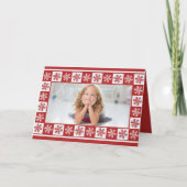 Snowflake Patches Foto Weihnachtskarte Karte (Vorderseite)