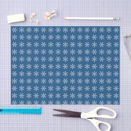 Snowflake Pattern auf Blue Christmas Holiday Seidenpapier (Handwerk)