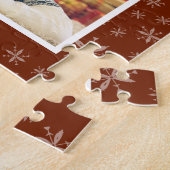 Snowflake Pattern auf Red Mercury Christmas Foto J Puzzle (Seite)