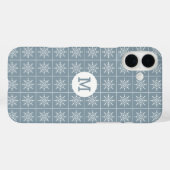 Snowflake Pattern benutzerdefinierte Monogramm-Hül Case-Mate iPhone Hülle (Rückseite (Horizontal))