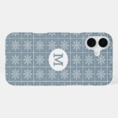 Snowflake Pattern benutzerdefinierte Monogramm-Hül iPhone Hülle (Rückseite (Horizontal))