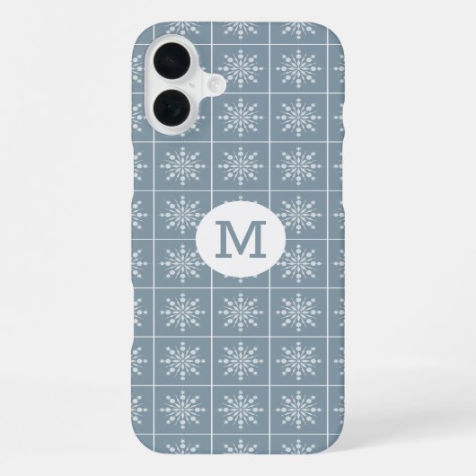 Snowflake Pattern benutzerdefinierte Monogramm-Hül iPhone Hülle (Rückseite)