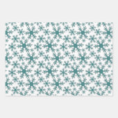 Snowflake Pattern Blauer Weihnachtsfeiertag Geschenkpapier Set (Vorderseite 2)