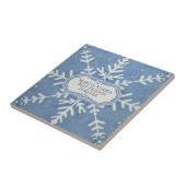Snowflake pattern blue & white holiday fliese (Seite)