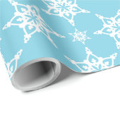 SNOWFLAKE PATTERN festlich modern minimalblau Geschenkpapier (Rolleneckpunkt)