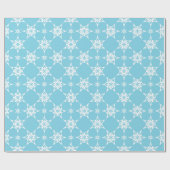 SNOWFLAKE PATTERN festlich modern minimalblau Geschenkpapier (Flach)