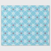 SNOWFLAKE PATTERN Festlich modern minimalrot blau Geschenkpapier (Flach)